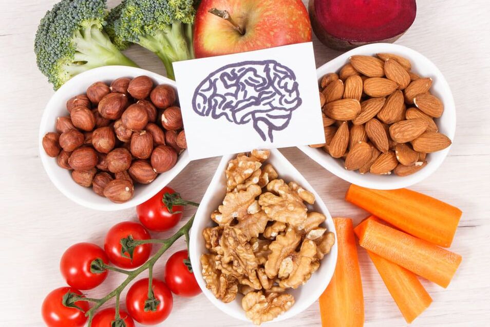 nødder og grøntsager er godt for hukommelsen og hjernen